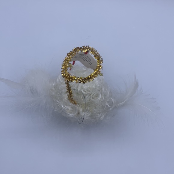 Kitschy Caroler Angle Feather Wings Handpainted Christmas Tree Ornament - Picture 4 of 7